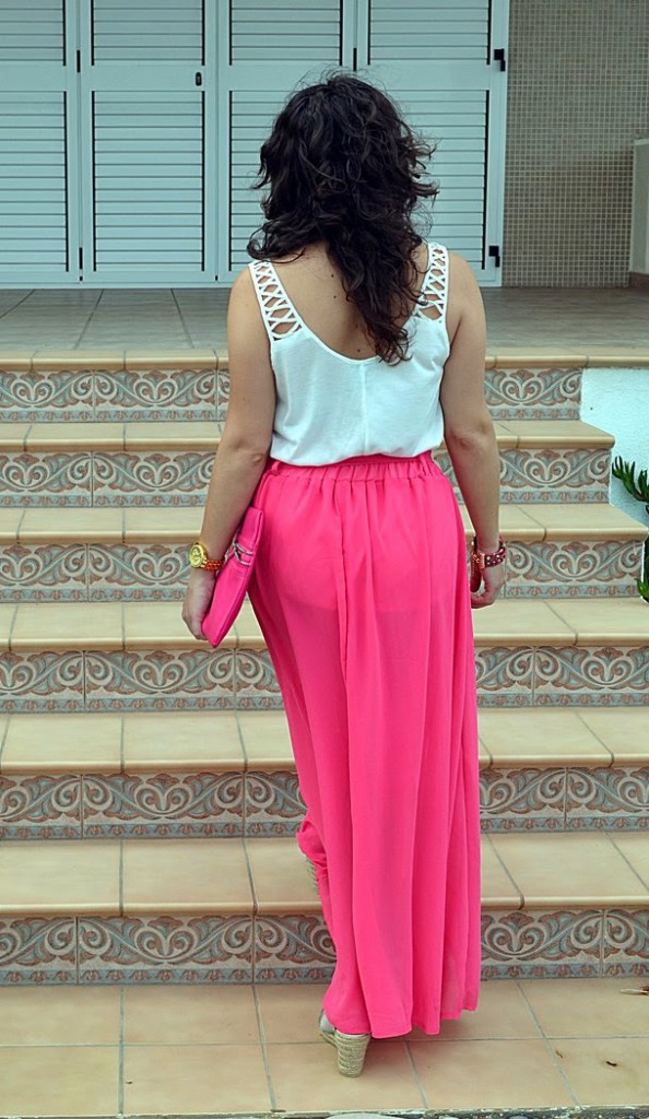Maxi falda rosa Vestido Blog