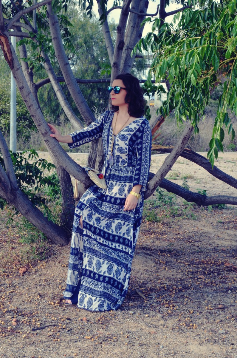 maxi vestido tribal outfit mi vestido azul fashion blogger (9)
